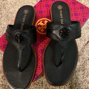 Tory Burch Black Leather Sandals